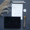 Black velvet paper envelope